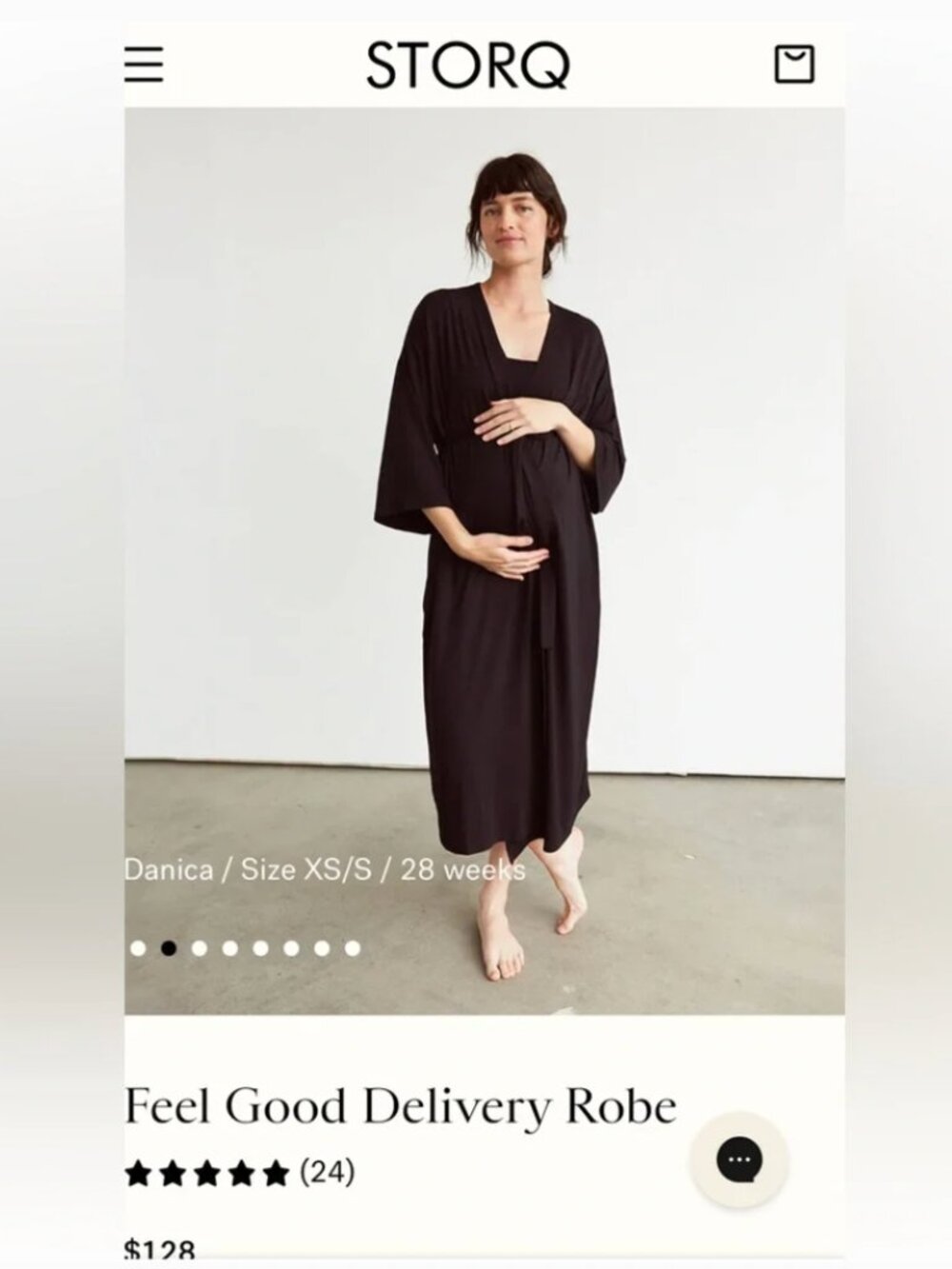 Storq Feel Good Labor & Delivery Robe Black Small